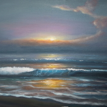 ocean sunset painting